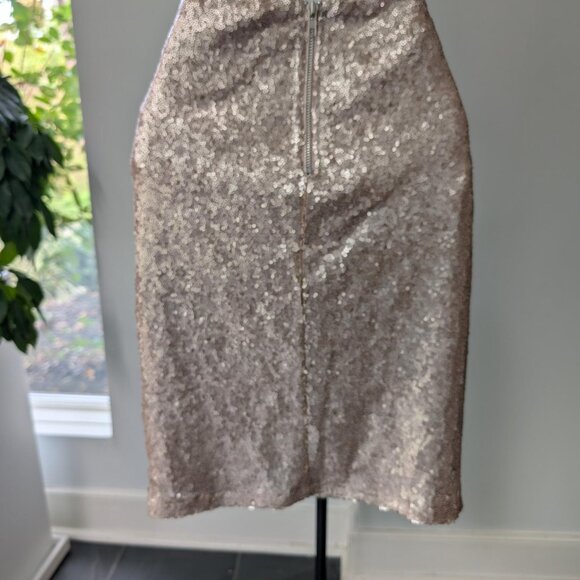 Lulu's Rose Gold Sequin Skirt, Size L - Picture 5 of 5